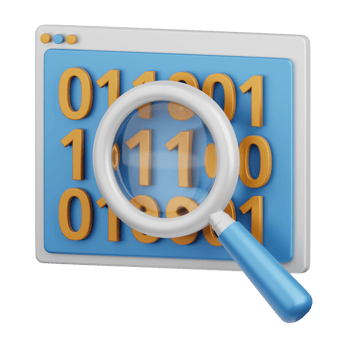3d rendering binary code isolated useful for technology, programming, development, coding, software, app, computing, server and connection design element png
