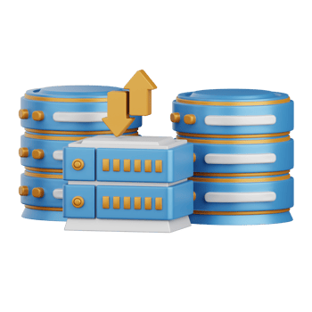 3d rendering database isolated useful for technology, programming, development, coding, software, app, computing, server and connection design element png