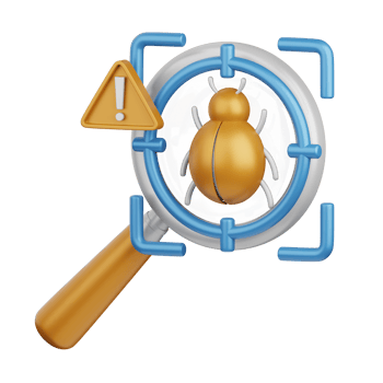 3d rendering bug detection isolated useful for technology, programming, development, coding, software, app, computing, server and connection design element png