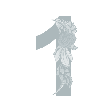 Letter 1 Floral Alphabet png