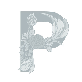Letter P Floral Alphabet png