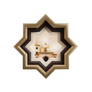 3D Mosque Illustration islamic shape png