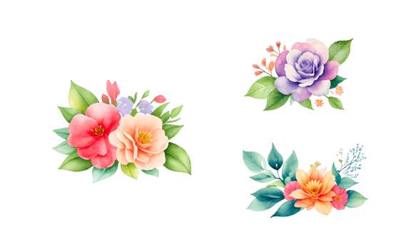 Watercolor Flower Set Realistic Illustrations for Simple and Elegant Bridal Designs, Wallpaper, Greetings, Wallpapers, Fashion, AI Generative png