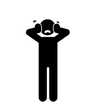 vector illustration of a stikman in a panic