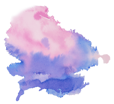 Pink and blue watercolor stains with hand painted on paper texture background png