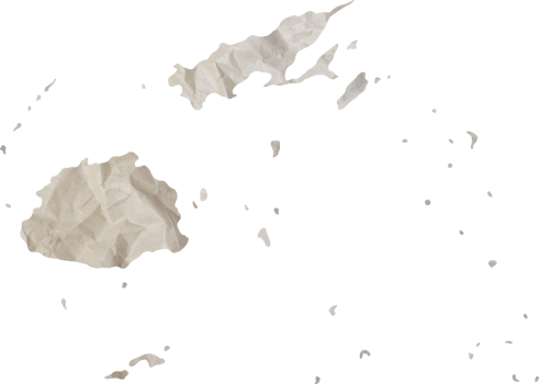 Fiji island map paper texture cut out on white background. png