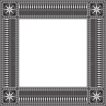 Vector monochrome black square classic greek meander ornament. Pattern of ancient Greece. Border, frame of the Roman Empire