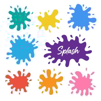 Set of colored blots flat vector illustration