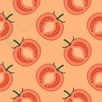 sliced of red tomato seamless pattern vector illustration