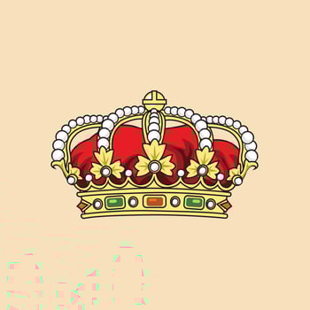 Golden king crown with diamonds vector illustration