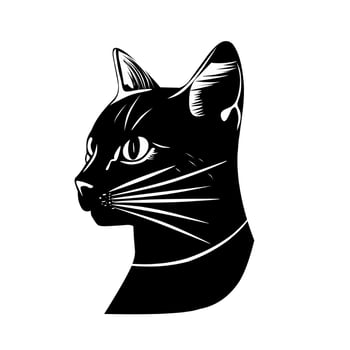 black cat vector illustration logo