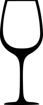 Empty wine glass black outlines vector illustration
