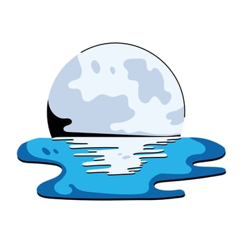 Trendy Sea Moon vector