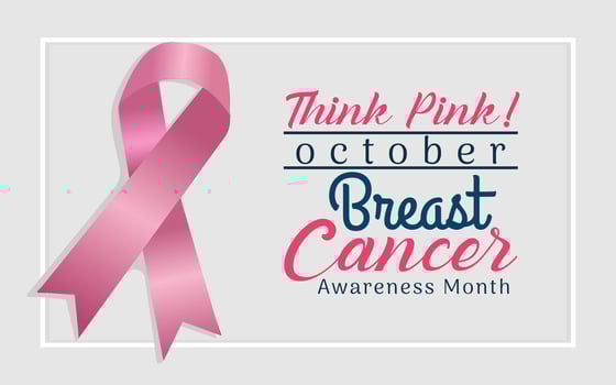 Free vector breast cancer awareness month concept banner with pink ribbon.