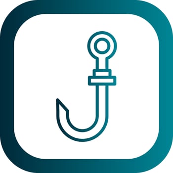 Fish Hook Vector Icon Design