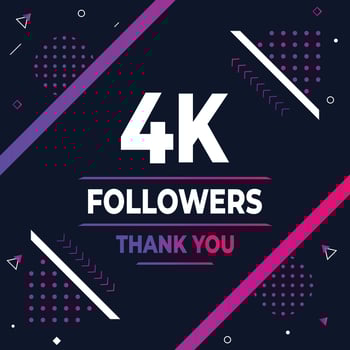 Thank you 4k subscribers or followers. web social media modern post design vector