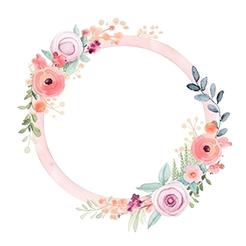 Romantic wedding watercolor frame png