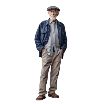 Elderly man isolated png