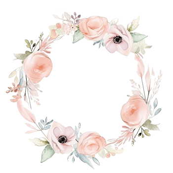 Romantic wedding watercolor frame png