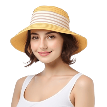 Beautiful girl with summer cap png