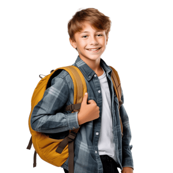 Happy school boy isolated png