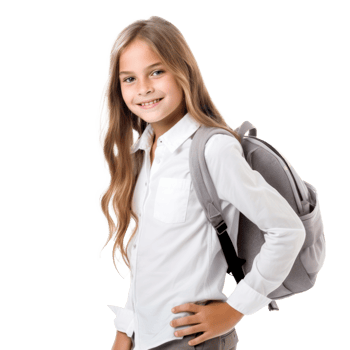 Happy school girl isolated png