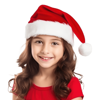 Beautiful girl in Santa's Cap png