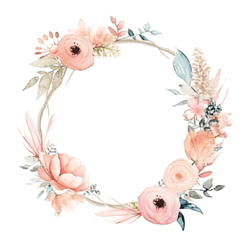 Romantic wedding watercolor frame png