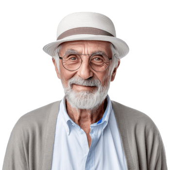 Elderly man isolated png