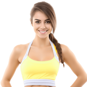 Young woman in sport wear isolated png