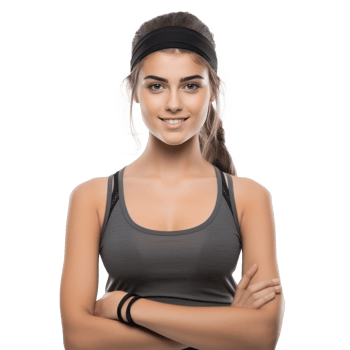 Young woman in sport wear isolated png