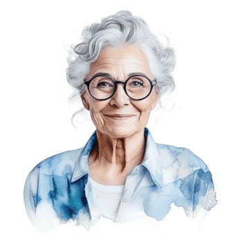Elderly woman isolated png