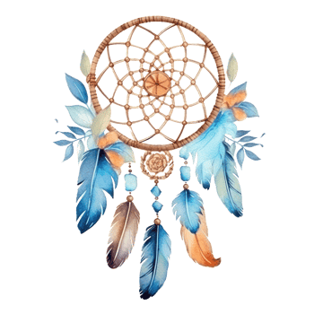 Watercolor dream catcher isolated png