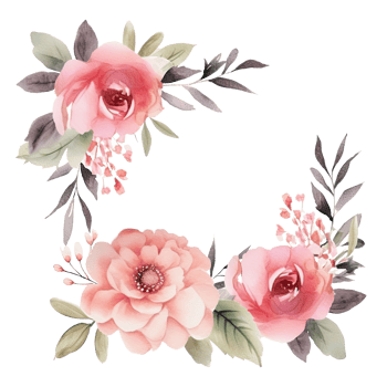 Romantic wedding watercolor frame png