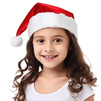 Beautiful girl in Santa's Cap png