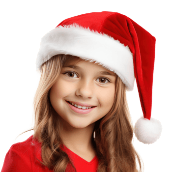 Beautiful girl in Santa's Cap png