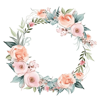 Romantic wedding watercolor frame png