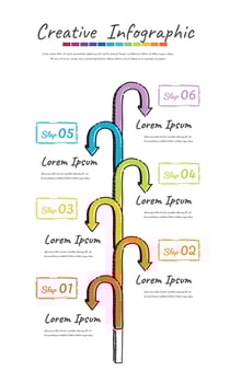 Infographic Doodle design elements for your business with 6 options, parts, steps or processes. vector