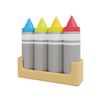 3d render of crayons education icon png