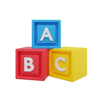 3D Render Alphabet Blocks Icon isuitable for website png