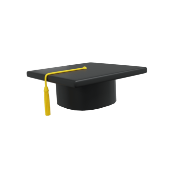 College cap, graduation cap, mortar board. Education, degree ceremony concept. 3d vector icon png