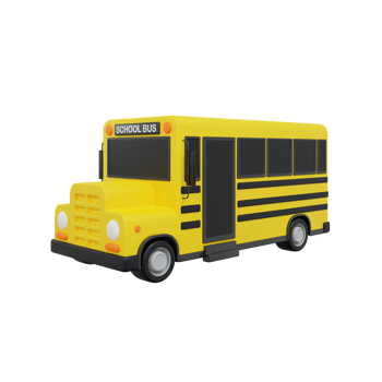 3d school bus icon illustration png