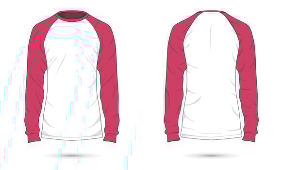 raglan sleeve t-shirt mockup front and back view vector