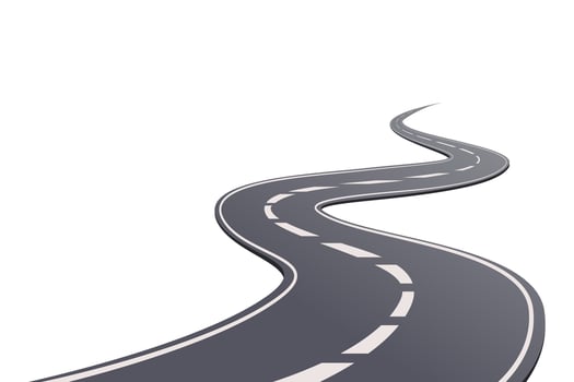 winding road isolated on transparent background. vector