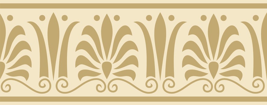 Vector golden seamless classic greek ornament. Endless European pattern. Border, frame Ancient Greece, Roman Empire