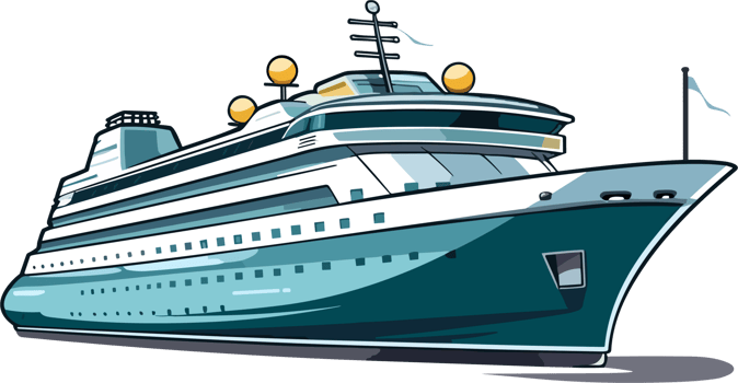 Luxury liner ship illustration AI Generative png