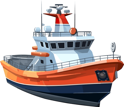 Coast Guard Vessel ship illustration AI Generative png