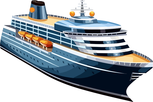 Luxury liner ship illustration AI Generative png