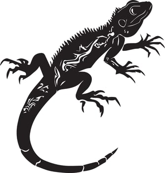 Lizard vector silhouette illustration black color