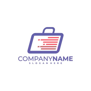 Fast Suitcase logo design vector. Suitcase logo design template concept vector